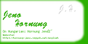 jeno hornung business card